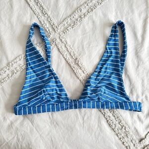 Rip Curl Blue and White Striped Swimwear